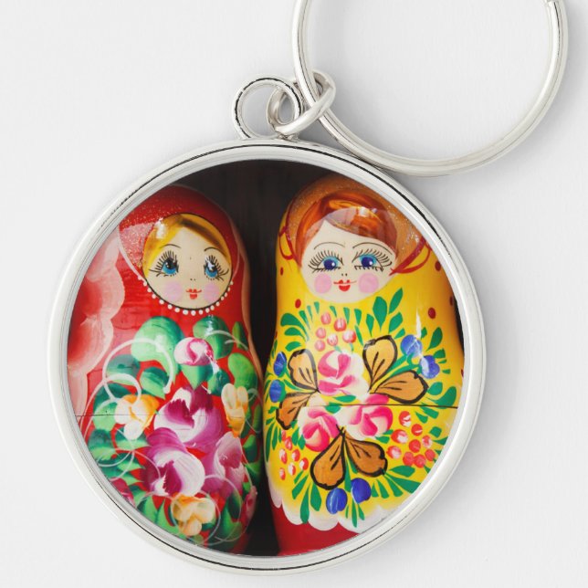 Colourful Matryoshka Dolls Keychain (Front)