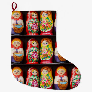 Colourful Matryoshka Dolls Large Christmas Stocking