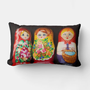 Colourful Matryoshka Dolls Lumbar Pillow