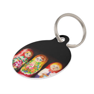 Colourful Matryoshka Dolls Pet Tag