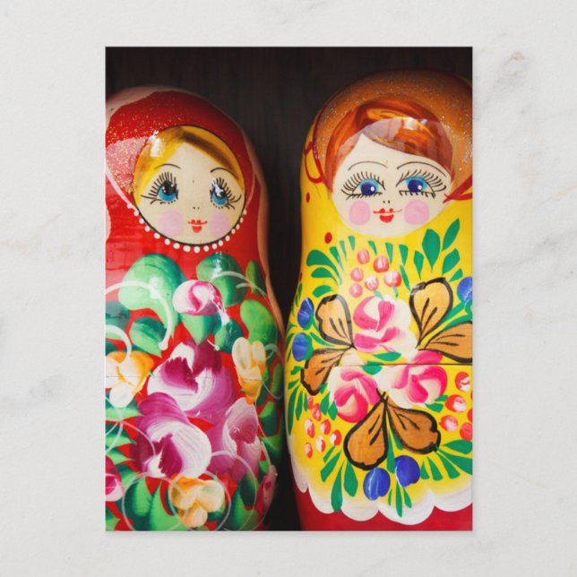 Colourful Matryoshka Dolls Postcard (Front)