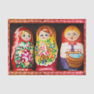 Colourful Matryoshka Dolls Tissue Paper
