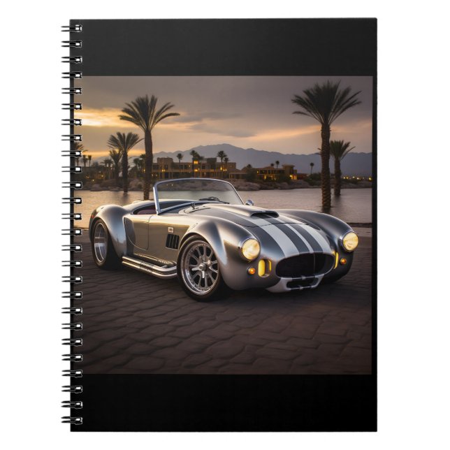 Colourful Matte Race Car Printed Notebook (Front)