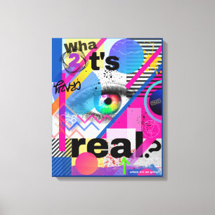 Colourful Maximalist Art Stretched Canvas Print