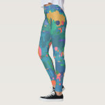 Colourful Maximalist Boho Abstract Shapes in Green Leggings<br><div class="desc">Wild and loud maximalism pattern of trendy boho abstract shapes in blue, green, yellow, and orange.</div>