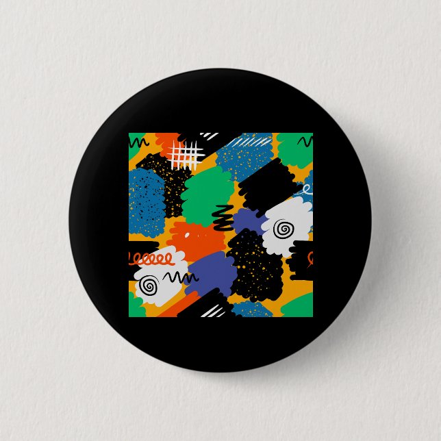 Colourful Maximalist Design  2 Inch Round Button (Front)