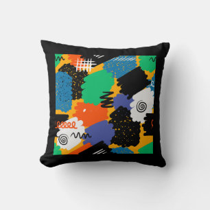 Colourful Maximalist Design Throw Pillow