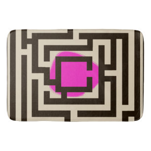 Colourful Maze Pattern on Custom Colour Bath Mat