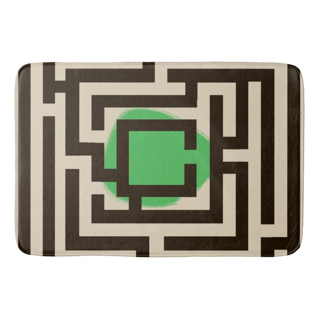 Colourful Maze Pattern on Custom Colour Bath Mat (Front)