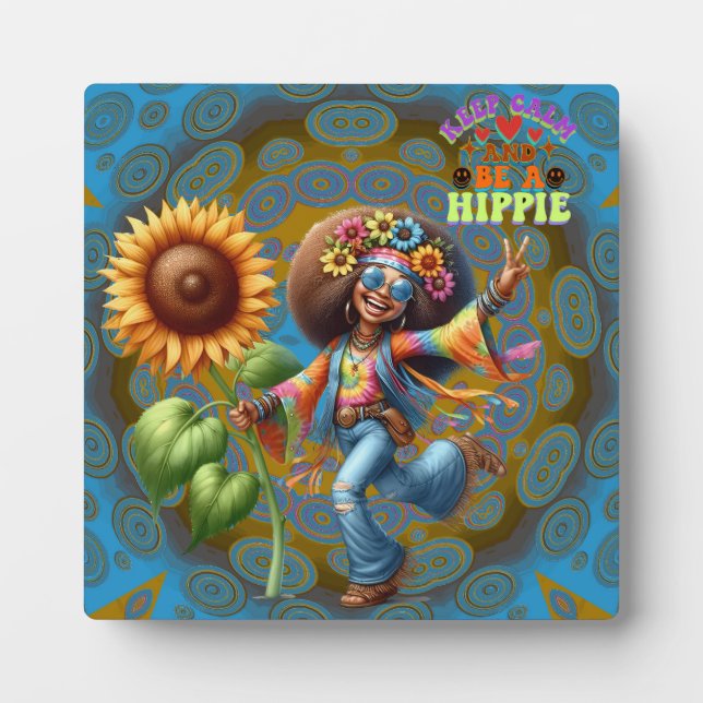 Colourful-Me Hippie Chic Calm Plaque with Easel (Front)