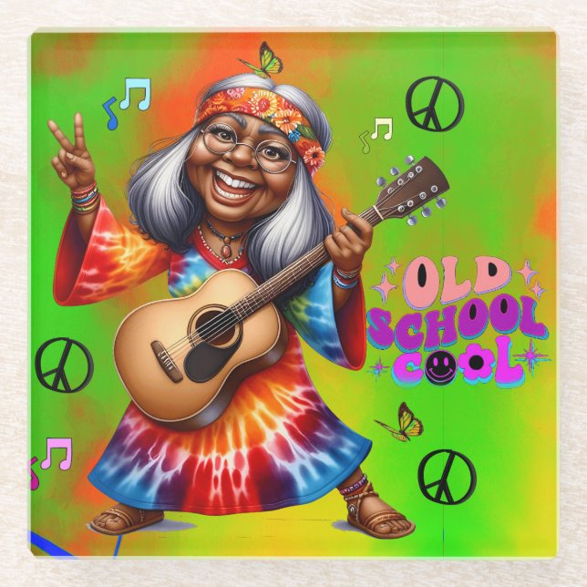 Colourful-Me Hippie Chic Cool  Coaster (Front)