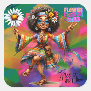 Colourful-Me Hippie Chic Flower Sticker