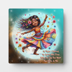 Colourful-Me Hippie Chic Moon Plaque with Easel