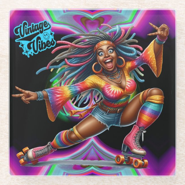 Colourful-Me Hippie Chic Vintage Coaster (Front)