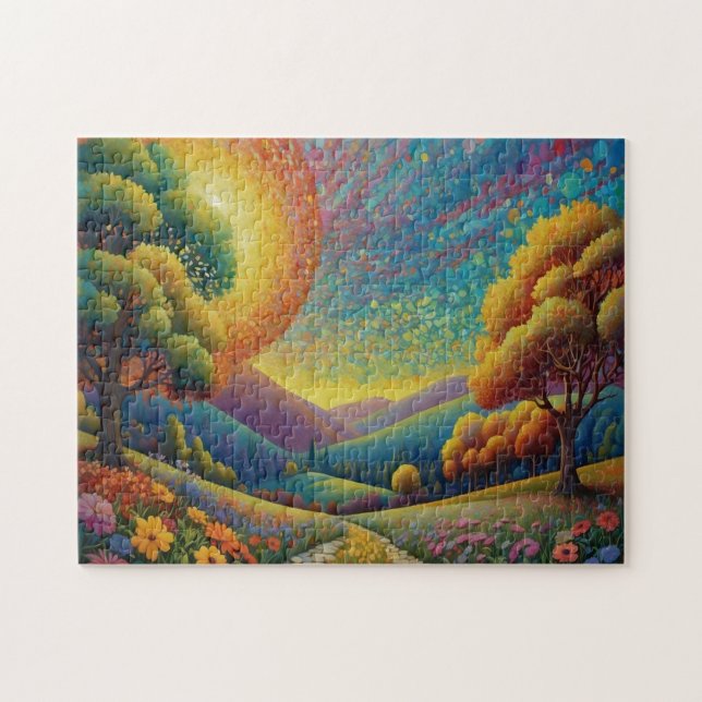 Colourful Meadow Art Jigsaw Puzzle (Horizontal)
