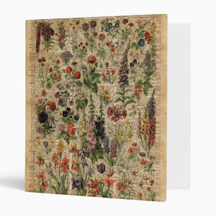 Colourful Meadow Flowers Herbs Dictionary Art Binder