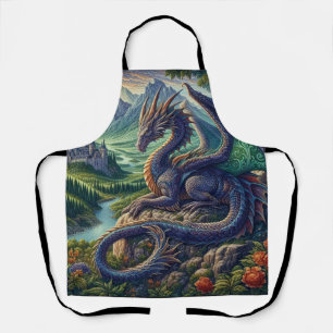 Colourful, Medieval Dragon castle Apron