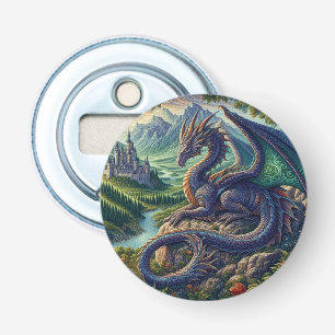Colourful, Medieval Dragon castle Bottle Opener