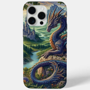 Colourful, Medieval Dragon castle iPhone 15 Pro Max Case