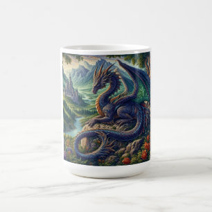 Colourful, Medieval Dragon castle Coffee Mug