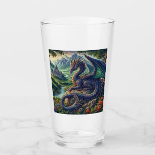 Colourful, Medieval Dragon castle Glass