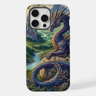 Colourful, Medieval Dragon castle iPhone 15 Pro Max Case