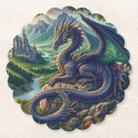 Colourful, Medieval Dragon castle
