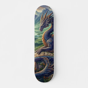 Colourful, Medieval Dragon castle Skateboard