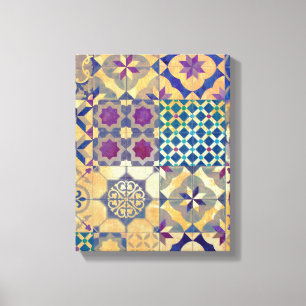 Colourful Mediterranean & Aegean traditional tiles Canvas Print