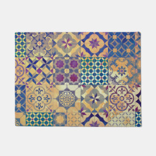 Colourful Mediterranean & Aegean traditional tiles Doormat