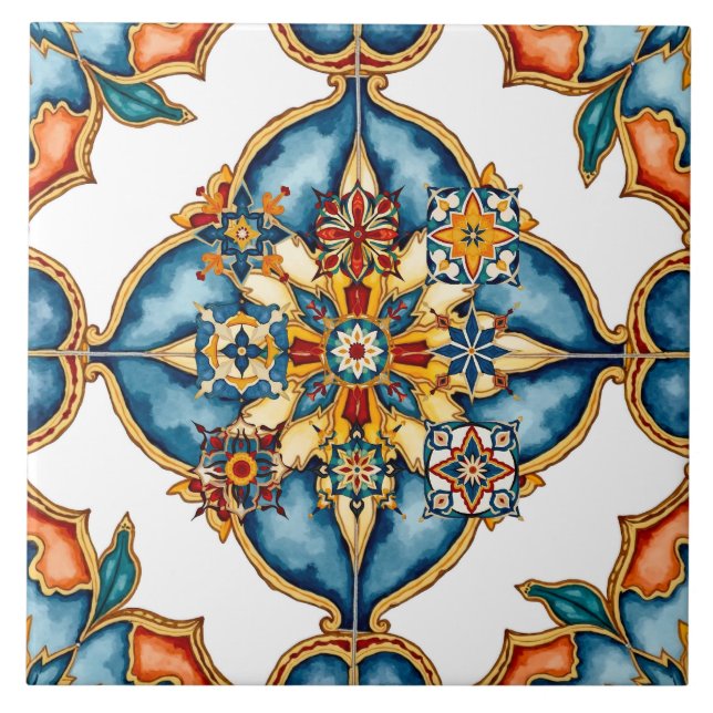 Colourful,Mediterranean,mosaic,Moroccan, Tile (Front)