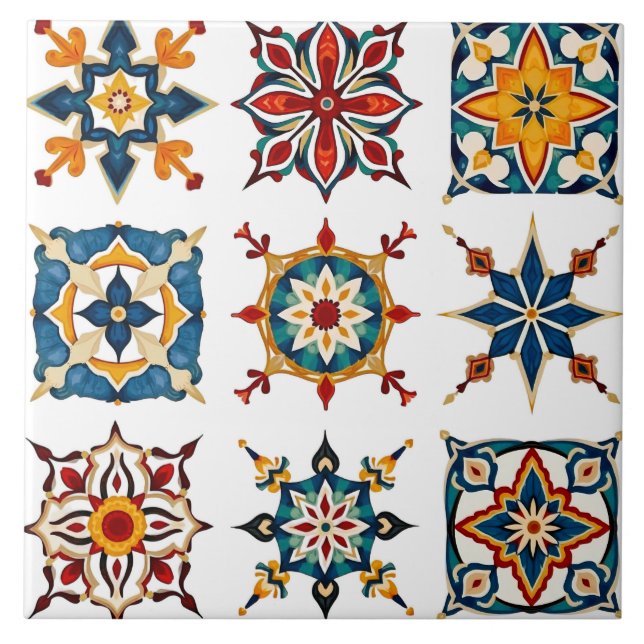 Colourful,Mediterranean,mosaic,Moroccan, Tile (Front)