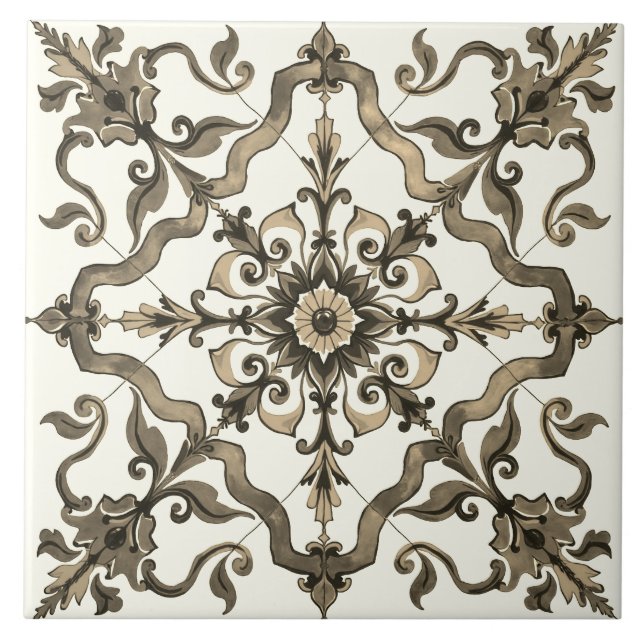 Colourful,Mediterranean,mosaic,,neutral,green  Tile (Front)