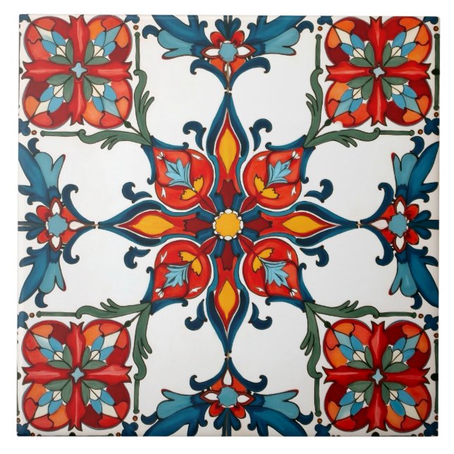 Colourful,Mediterranean,mosaic, Tile (Front)