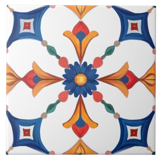 Colourful,Mediterranean,mosaic, Tile (Front)