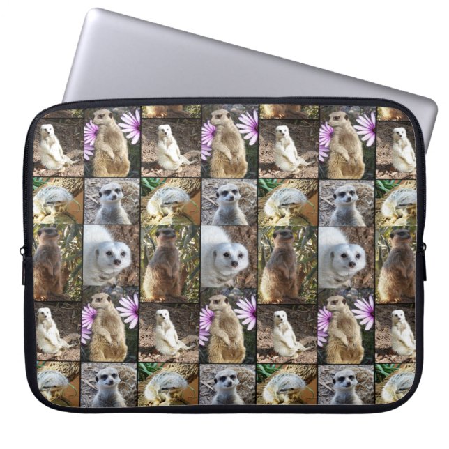 Colourful Meerkat Images In A Photo Collage, Laptop Sleeve (Front)