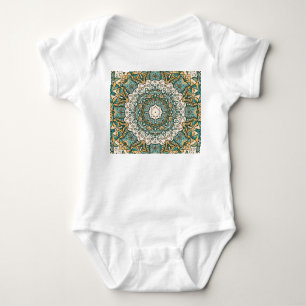Colourful Mehndi Tile Seamless Tracery Baby Bodysuit