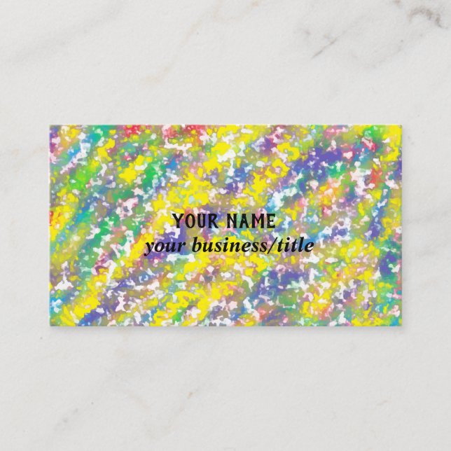 Colourful Melted Crayons Background Fun Business Card (Front)
