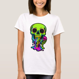 Colourful Melting Skull T-Shirt