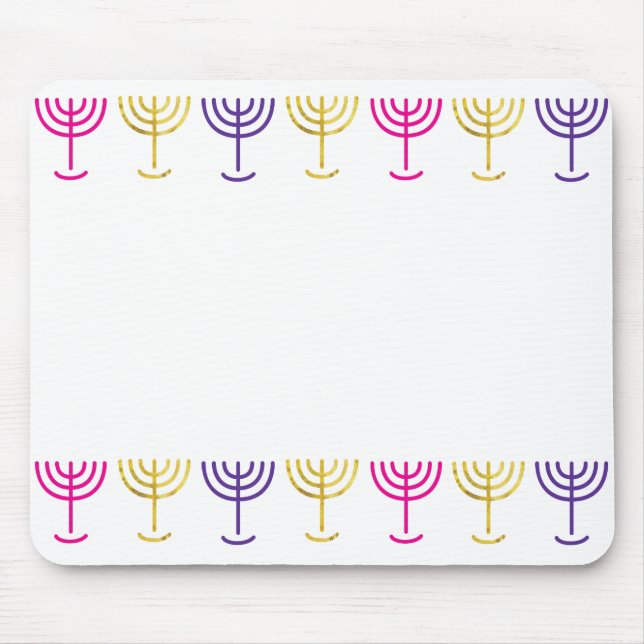 Colourful Menorah Mouse Pad (Front)