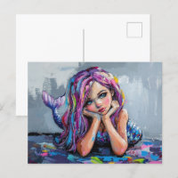 Colourful Mermaid Oil Painting
