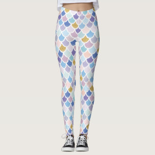 Colourful Mermaid Scale Leggings