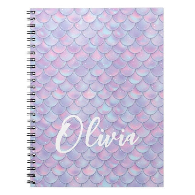 Colourful Mermaid Scale Name Notebook (Front)