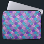 Colourful mermaid scales pattern laptop sleeve<br><div class="desc">Colourful glittery mermaid scales geometric pattern.</div>