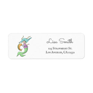 Colourful Mermaid with Broken Arm Return Address