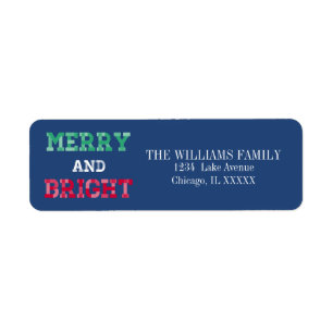 Colourful Merry And Bright Christmas Address Label