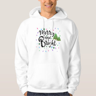 Colourful Merry And Bright Christmas Typography Hoodie