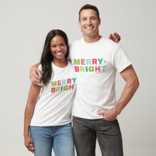 Colourful Merry and Bright Festive T-Shirt