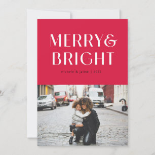 colourful merry and bright holiday card