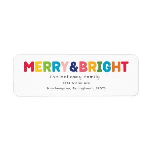 Colourful Merry and Bright Return Address Envelope
